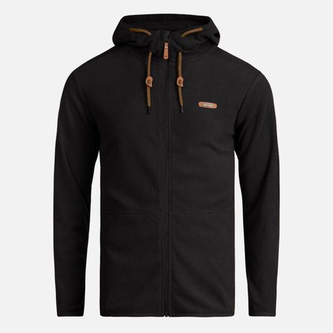 Poleron Teen Boy Stripes Nano-F Full Zip Hoody Negro Lippi I24-0
