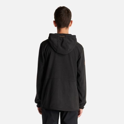 Poleron Teen Boy Stripes Nano-F Full Zip Hoody Negro Lippi I24-3