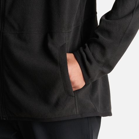 Poleron Teen Boy Stripes Nano-F Full Zip Hoody Negro Lippi I24-5