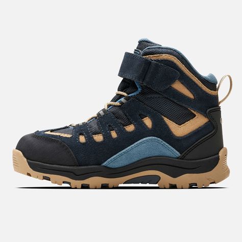 Botín Niño  Puelo CS HI Velcro Azul Piedra Taupe Lippi-1