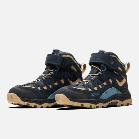 Botín Niño  Puelo CS HI Velcro Azul Piedra Taupe Lippi-2