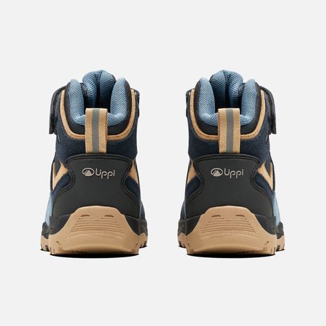 Botín Niño  Puelo CS HI Velcro Azul Piedra Taupe Lippi-4