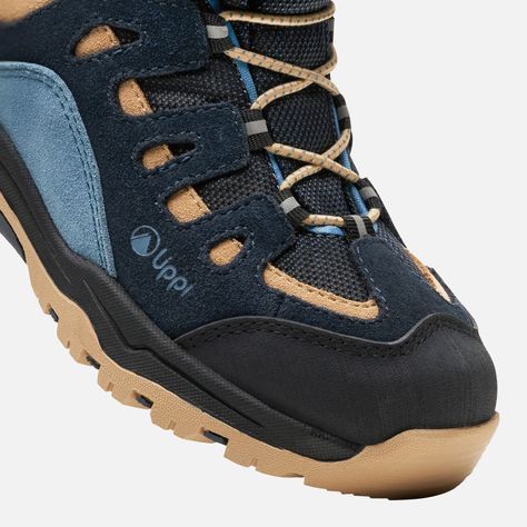 Botín Niño  Puelo CS HI Velcro Azul Piedra Taupe Lippi-6