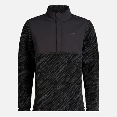 Poleron Hombre Glaciar Sherpa-Pro 1/4 Zip Jacket Print Negro Lippi-0