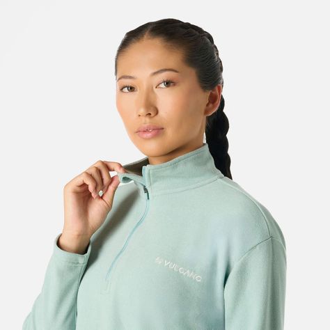 Polerón Mujer Cool Down 1/4 Zip Fleece Jade Vulcano-4
