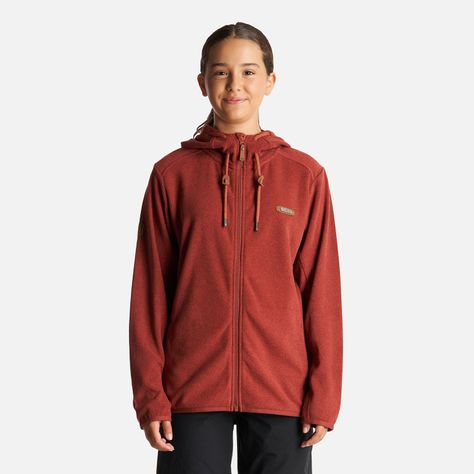 Poleron Teen Girl Stripes Nano-F Full Zip Hoody Terracota Lippi I24-1