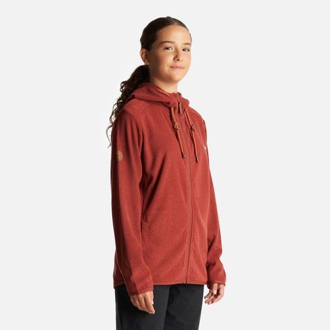 Poleron Teen Girl Stripes Nano-F Full Zip Hoody Terracota Lippi I24-2