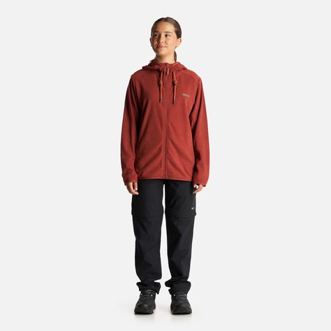 Poleron Teen Girl Stripes Nano-F Full Zip Hoody Terracota Lippi I24-6