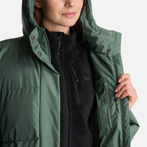Chaqueta Mujer Long And Warm Steam Pro Hoody Jacket Verde Musgo Lippi-8