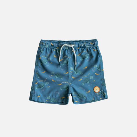 Short Baby Boy Beluga Swimwear Print Azul Grisaceo Lippi-0