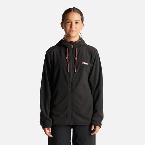 Poleron Teen Girl Stripes Nano-F Full Zip Hoody Negro Lippi I24-1