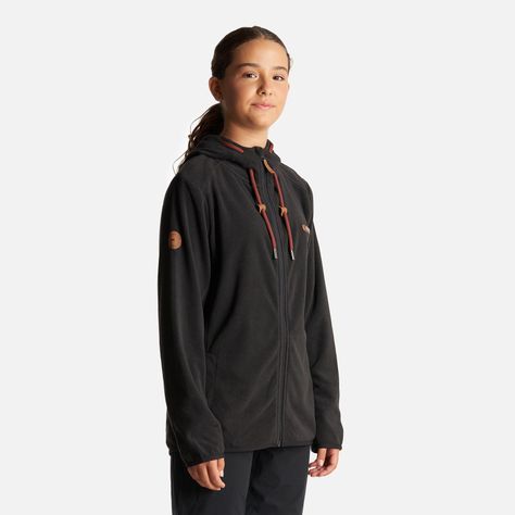 Poleron Teen Girl Stripes Nano-F Full Zip Hoody Negro Lippi I24-2
