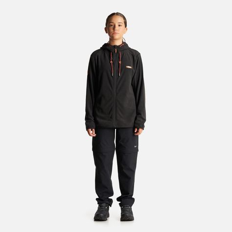 Poleron Teen Girl Stripes Nano-F Full Zip Hoody Negro Lippi I24-6
