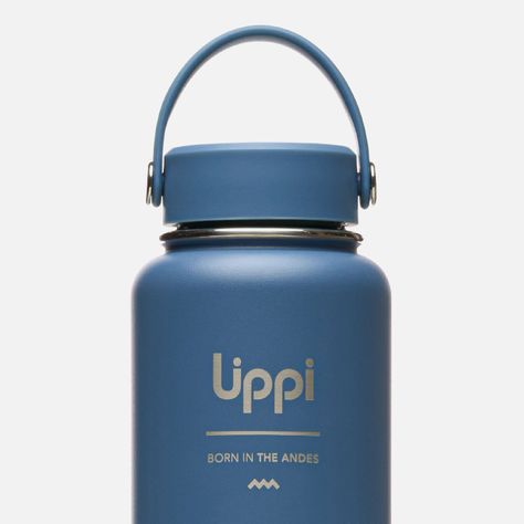 Botella Unisex Light Steel Wide Top Bottle 950ml Azul Lippi-2