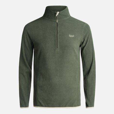 Poleron Teen Boy Mild Nano-F 14 Zip Verde Militar Lippi-0