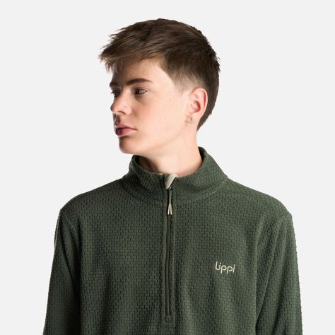 Poleron Teen Boy Mild Nano-F 14 Zip Verde Militar Lippi-4