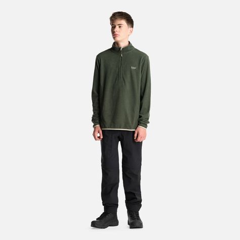 Poleron Teen Boy Mild Nano-F 14 Zip Verde Militar Lippi-5