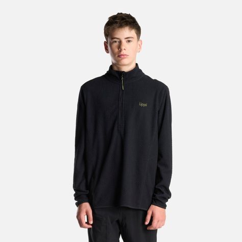 Poleron Teen Boy Mild Nano-F 14 Zip Negro Lippi I24-1