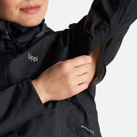 Chaqueta Mujer Alpine B-Dry Hoody Jacket Negro Lippi I23-7