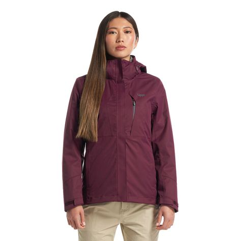 Chaqueta Mujer Tres Cruces Fusion-3 Hoody Jacket Vino Gris Oscuro Lippi-1
