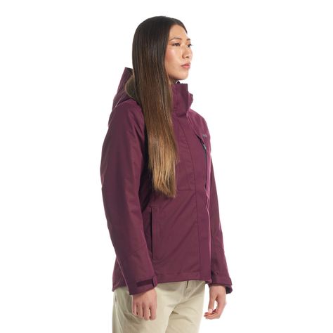 Chaqueta Mujer Tres Cruces Fusion-3 Hoody Jacket Vino Gris Oscuro Lippi-2