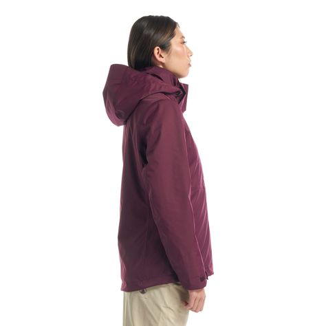 Chaqueta Mujer Tres Cruces Fusion-3 Hoody Jacket Vino Gris Oscuro Lippi-3