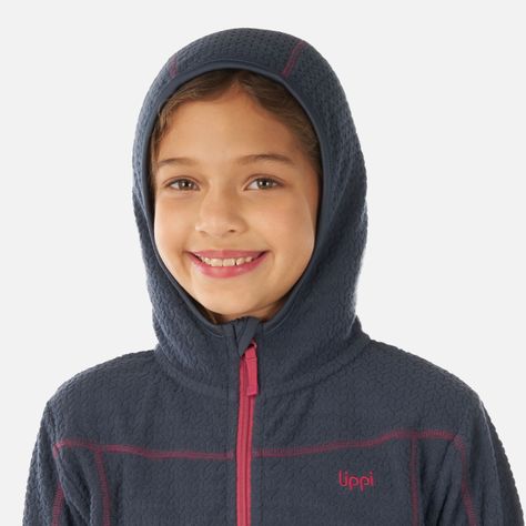 Poleron Niña Saltamontes Nano-F 14 Zip Hoody Azul Piedra Lippi-3