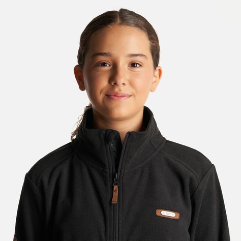 Poleron Teen Girl Stripes Nano-F Full Zip Negro Lippi I24-3
