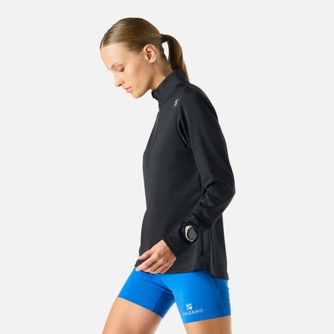 Polerón Mujer Built To Move 1/4 Zip Midlayer Negro Vulcano-1