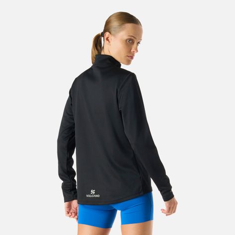 Polerón Mujer Built To Move 1/4 Zip Midlayer Negro Vulcano-3