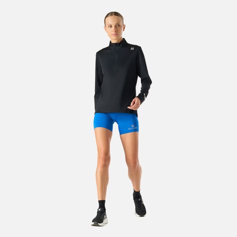 Polerón Mujer Built To Move 1/4 Zip Midlayer Negro Vulcano-8