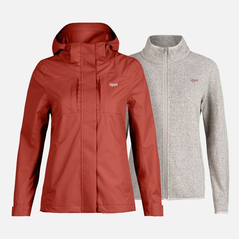 Chaqueta Mujer Tres Cruces Fusion-3 Hoody Jacket Vino/Crema  Lippi-0