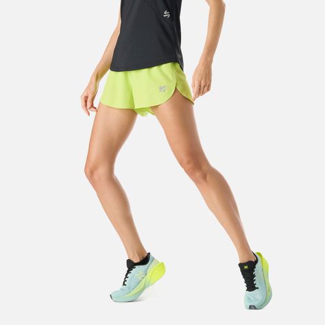 Shorts Mujer Built To Move 3" Shorts Verde Lima Vulcano-1