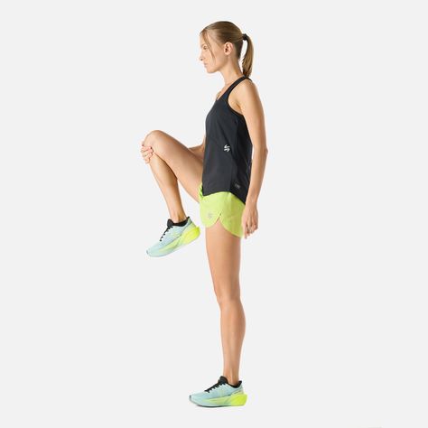 Shorts Mujer Built To Move 3" Shorts Verde Lima Vulcano-2
