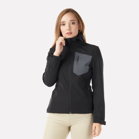 Chaqueta Mujer Seek Softshell Hoody Jacket Negro Lippi I22-1