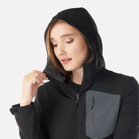 Chaqueta Mujer Seek Softshell Hoody Jacket Negro Lippi I22-3