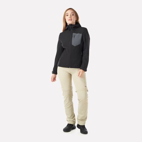 Chaqueta Mujer Seek Softshell Hoody Jacket Negro Lippi I22-4