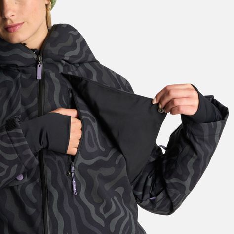 Chaqueta Mujer Yeti Print Negro Haka Honu I24-7