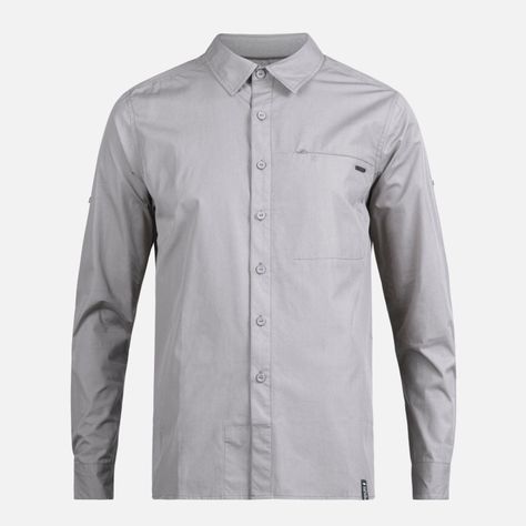 Camisa Hombre Alloy Long Sleeve Shirt Melange Gris Oscuro Lippi I23-0