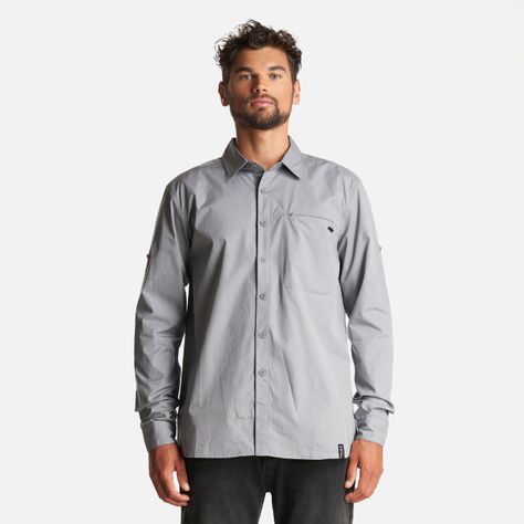 Camisa Hombre Alloy Long Sleeve Shirt Melange Gris Oscuro Lippi I23-1