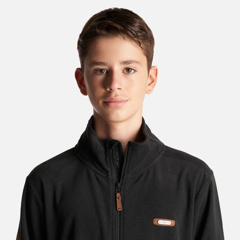 Poleron Teen Boy Stripes Nano-F Full Zip Negro Lippi I24-4