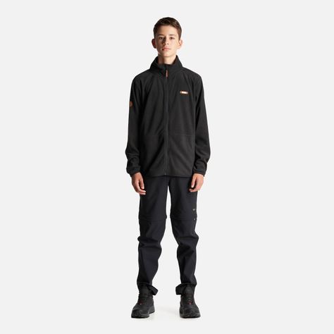 Poleron Teen Boy Stripes Nano-F Full Zip Negro Lippi I24-6
