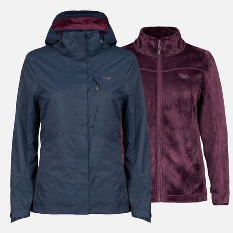 Chaqueta Mujer Tres Cruces Fusion-3 Hoody Jacket Azul Oscuro Lippi-0