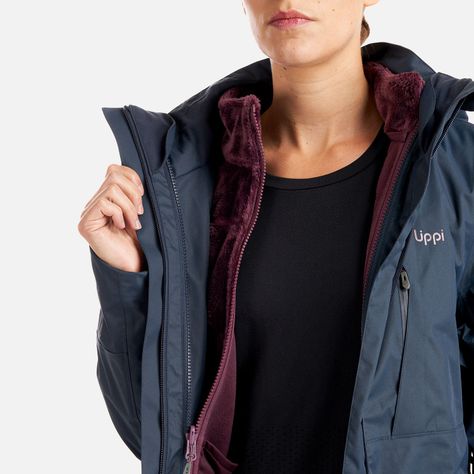 Chaqueta Mujer Tres Cruces Fusion-3 Hoody Jacket Azul Oscuro Lippi-5