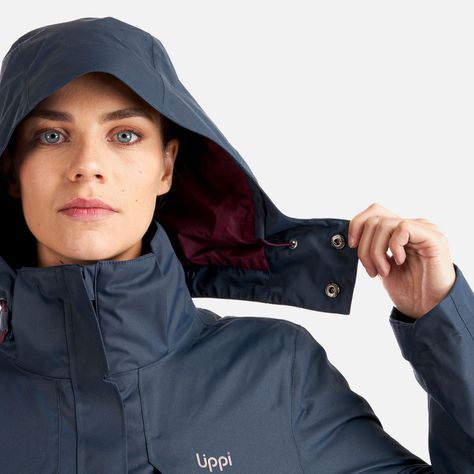 Chaqueta Mujer Tres Cruces Fusion-3 Hoody Jacket Azul Oscuro Lippi-8