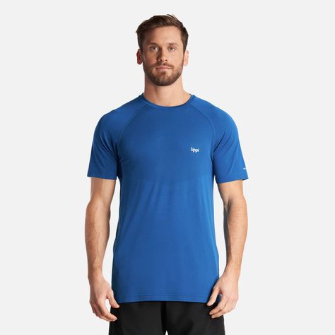 Polera Hombre Essential Sport T-Shirt Azul Lippi I24-1