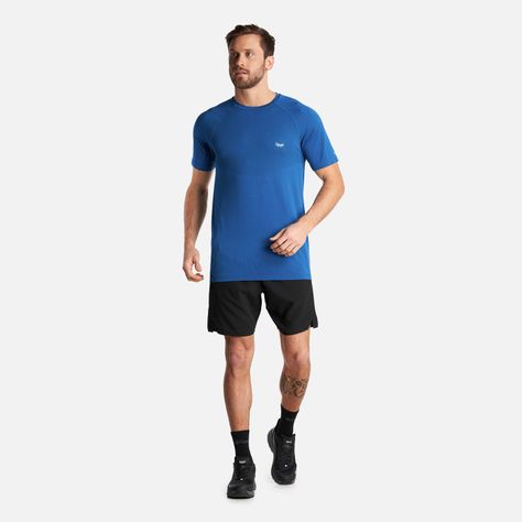 Polera Hombre Essential Sport T-Shirt Azul Lippi I24-6
