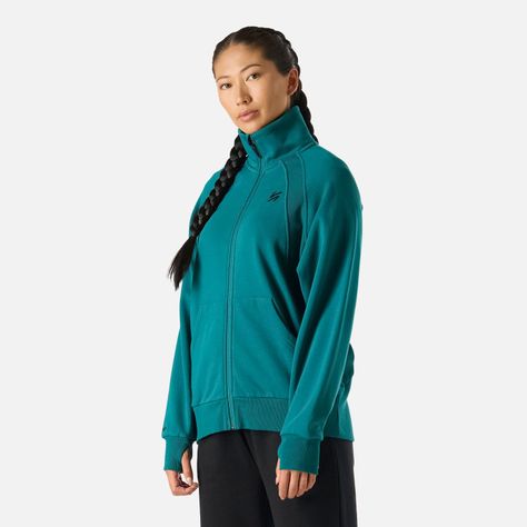 Polerón Mujer Cool Down Full Zip Sweatshirt Petroleo Vulcano-1