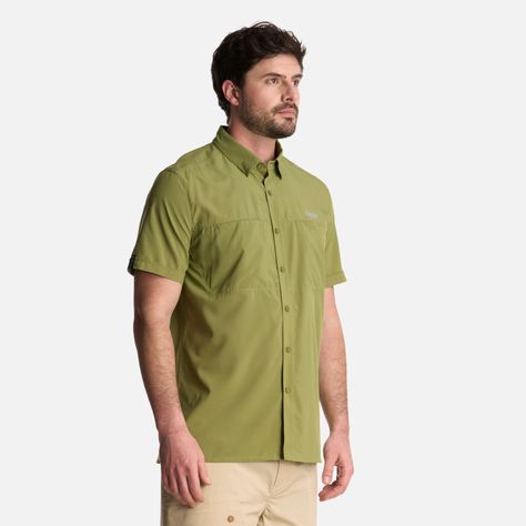 Camisa Hombre Wallace Short Sleeve Q-dry Shirt Verde Lippi-1
