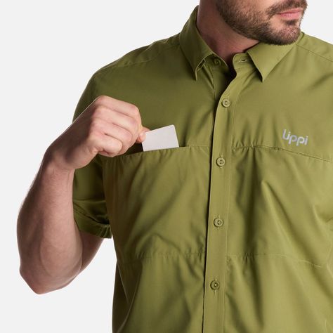 Camisa Hombre Wallace Short Sleeve Q-dry Shirt Verde Lippi-3
